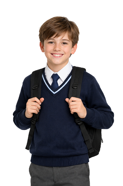 Okulda gülümseyen çocuk