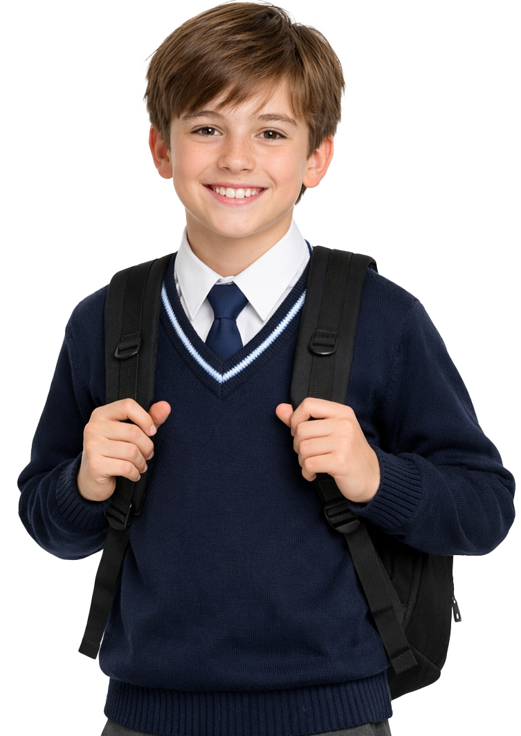 Okulda gülümseyen çocuk